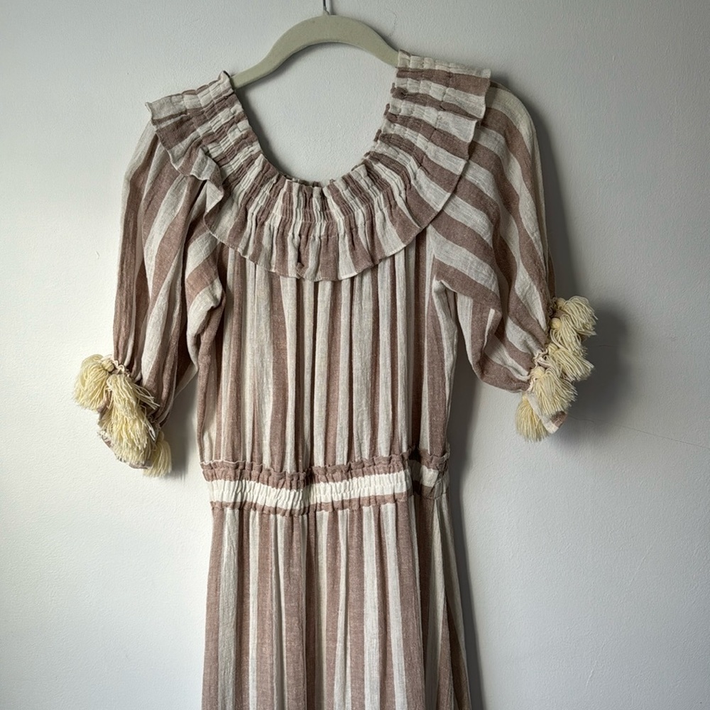 Anthropologie/Misa LA off the shoulder tassle dress